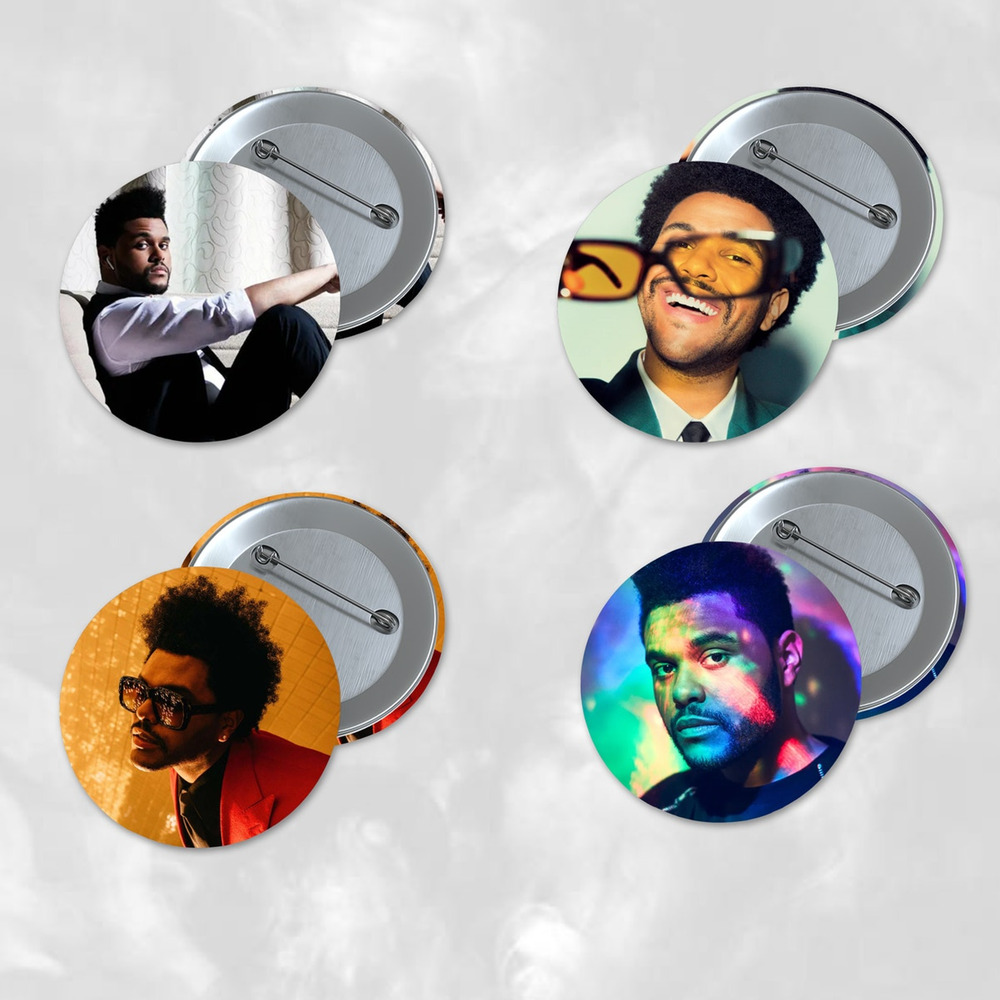 The Weeknd 3 Inch Pinback Buttons 4 Pack Pop Music Artist Stocking Stuffer